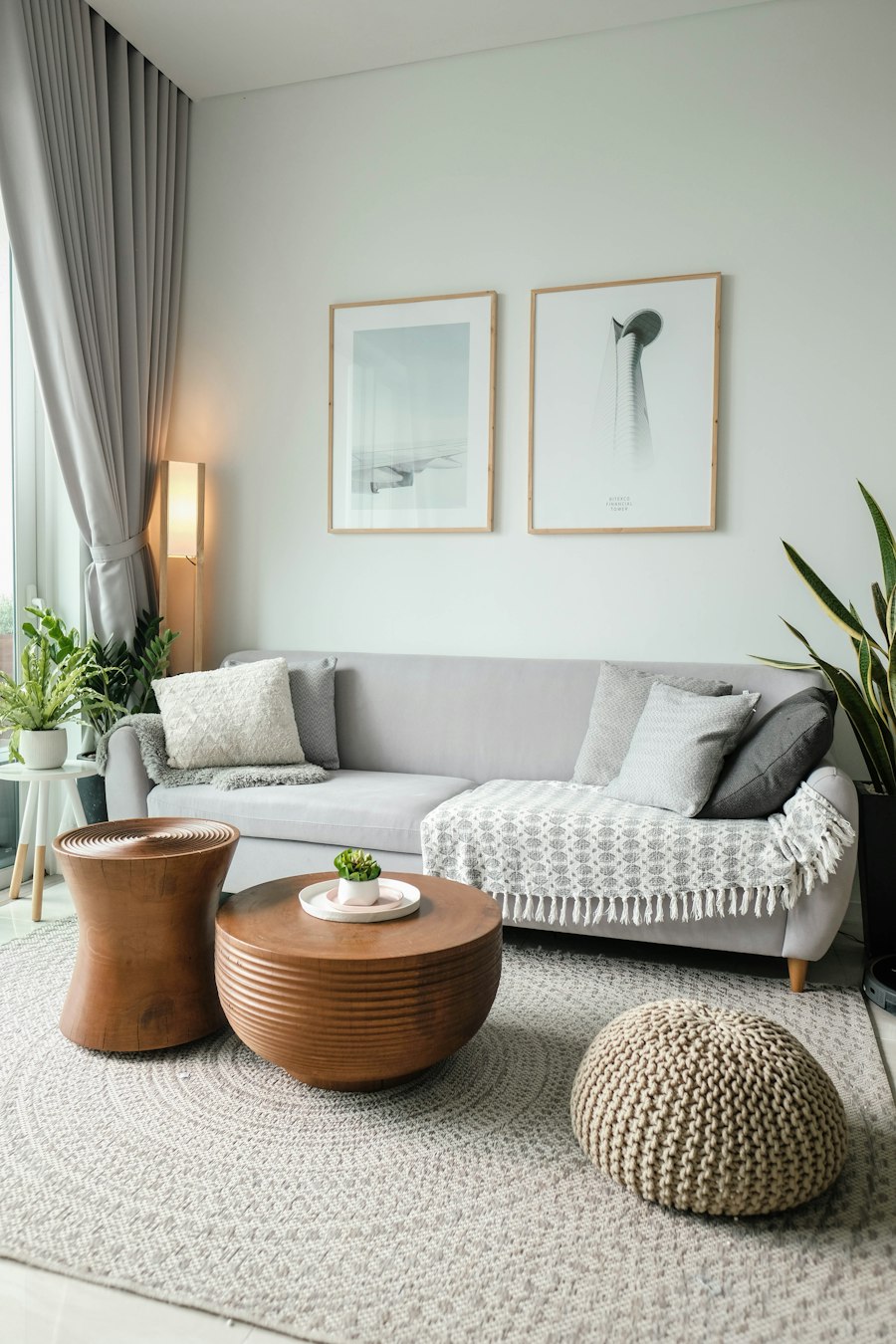 A living room being filmed during a walkthrough